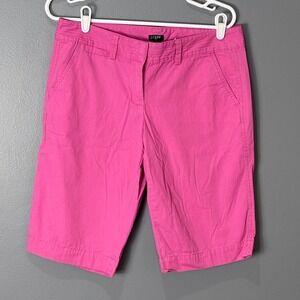 J Crew City Fit Pink Cotton Chino Shorts Womens Size 8